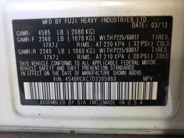 Photo 10 from auction – 2013 SUBARU OUTBACK 2. with VIN 4S4BRCKC7D3305860