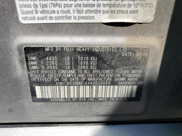 Photo 10 from auction – 2010 SUBARU LEGACY 2.5 with VIN 4S3BMBC64A3220069