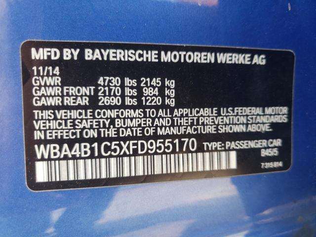 Photo 10 from auction – 2015 BMW 435 I GRAN with VIN WBA4B1C5XFD955170