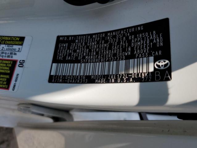 Photo 10 from auction – 2014 TOYOTA COROLLA L with VIN 5YFBURHE8EP137329