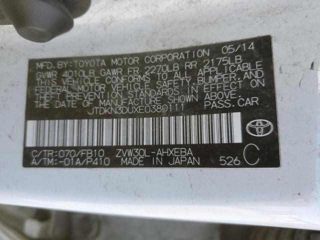 Photo 10 from auction – 2014 TOYOTA PRIUS with VIN JTDKN3DUXE0380111