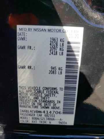 Photo 10 from auction – 2021 NISSAN ALTIMA SR with VIN 1N4BL4CV8MN414706