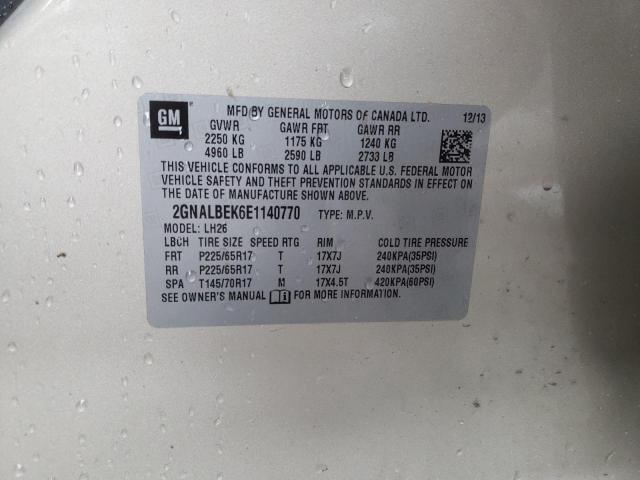 Photo 10 from auction – 2014 CHEVROLET EQUINOX LT with VIN 2GNALBEK6E1140770