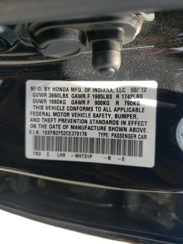 Photo 10 from auction – 2012 HONDA CIVIC LX with VIN 19XFB2F52CE379176