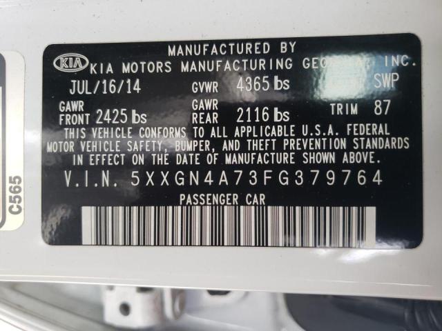 Photo 10 from auction – 2015 KIA OPTIMA EX with VIN 5XXGN4A73FG379764