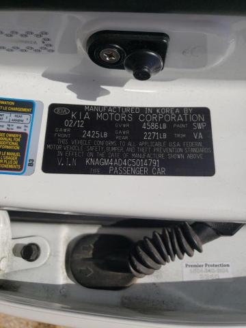 Photo 10 from auction – 2012 KIA OPTIMA HYB with VIN KNAGM4AD4C5014791