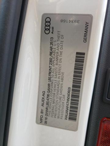 Photo 10 from auction – 2017 AUDI A4 PREMIUM with VIN WAUANAF47HN040609