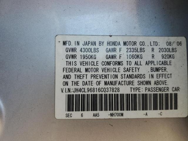 Photo 10 from auction – 2006 ACURA TSX with VIN JH4CL96816C037828