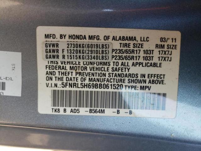 Photo 10 from auction – 2011 HONDA ODYSSEY EX with VIN 5FNRL5H69BB061520