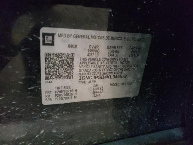Photo 10 from auction – 2019 CHEVROLET TRAX 1LT with VIN 3GNCJPSB4KL349578