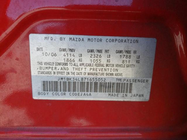 Photo 10 from auction – 2007 MAZDA SPEED 3 with VIN JM1BK34L871655052