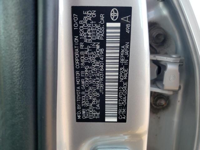 Photo 10 from auction – 2008 TOYOTA YARIS with VIN JTDBT903184014198