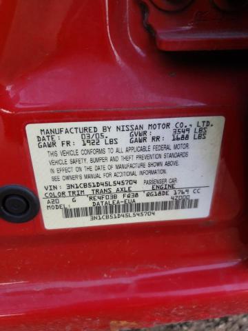 Photo 10 from auction – 2005 NISSAN SENTRA 1.8 with VIN 3N1CB51D45L545704