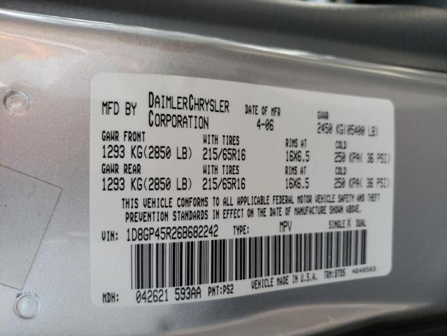 Photo 10 from auction – 2006 DODGE CARAVAN SX with VIN 1D8GP45R26B682242