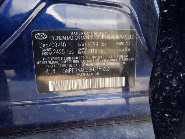 Photo 10 from auction – 2011 HYUNDAI SONATA GLS with VIN 5NPEB4AC2BH215322