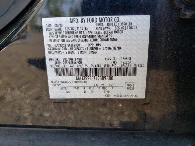 Photo 10 from auction – 2020 FORD ECOSPORT S with VIN MAJ3S2FE7LC389380