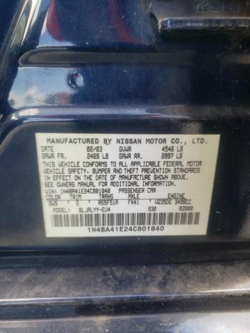 Photo 10 from auction – 2004 NISSAN MAXIMA with VIN 1N4BA41E24C801840