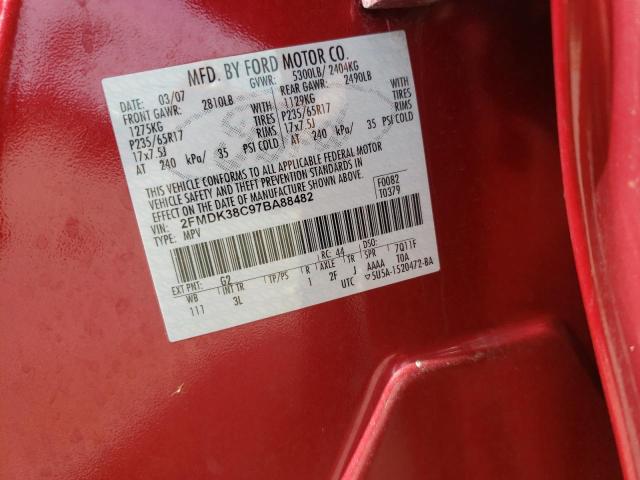 Photo 10 from auction – 2007 FORD EDGE SEL with VIN 2FMDK38C97BA88482