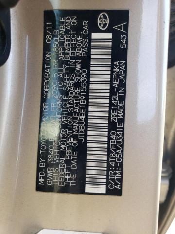 Photo 10 from auction – 2011 TOYOTA COROLLA BA with VIN JTDBU4EE1B9155390