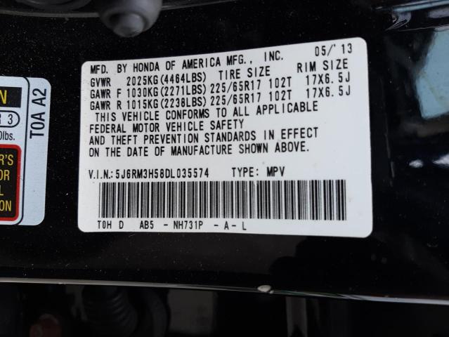 Photo 10 from auction – 2013 HONDA CR-V EX with VIN 5J6RM3H58DL035574