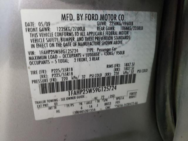 Photo 10 from auction – 2009 FORD TAURUS LIM with VIN 1FAHP25W59G125724