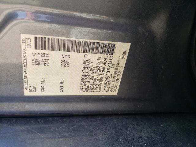 Photo 10 from auction – 2020 NISSAN MAXIMA SV with VIN 1N4AA6CV6LC367103