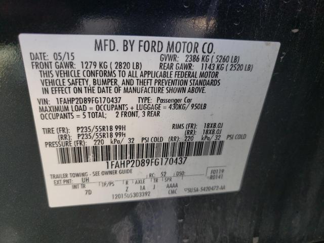 Photo 10 from auction – 2015 FORD TAURUS SE with VIN 1FAHP2D89FG170437