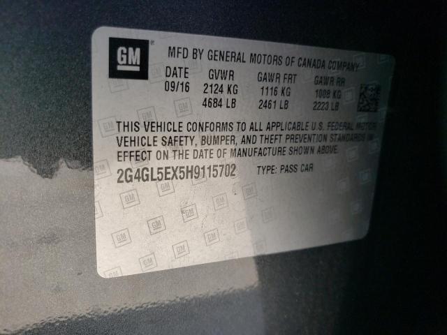 Photo 10 from auction – 2017 BUICK REGAL SPOR with VIN 2G4GL5EX5H9115702
