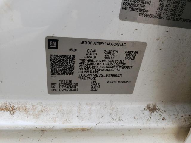 Photo 10 from auction – 2020 CHEVROLET SILVERADO with VIN 1GC4YME73LF258943