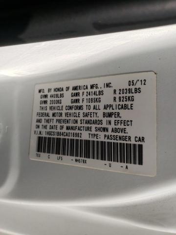 Photo 10 from auction – 2012 HONDA ACCORD with VIN 1HGCS1B84CA016962