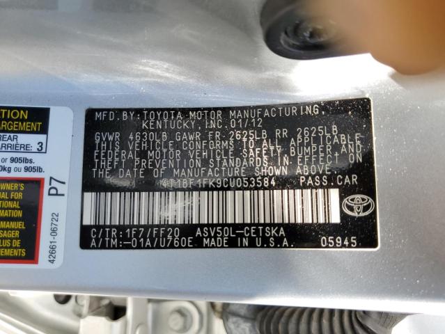 Zdjęcie 10 z aukcji – 2012 TOYOTA CAMRY BASE z VIN 4T1BF1FK9CU053584