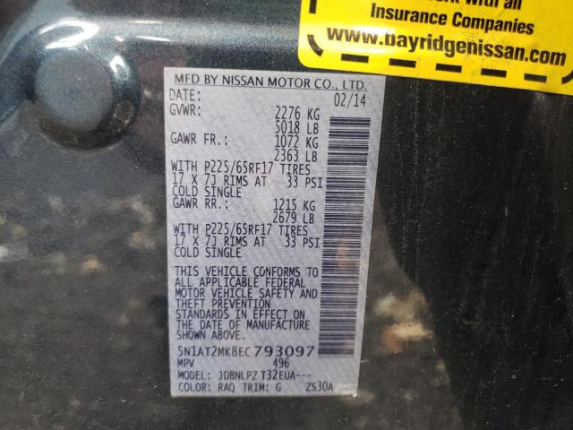 Photo 10 from auction – 2014 NISSAN ROGUE S with VIN 5N1AT2MK8EC793097
