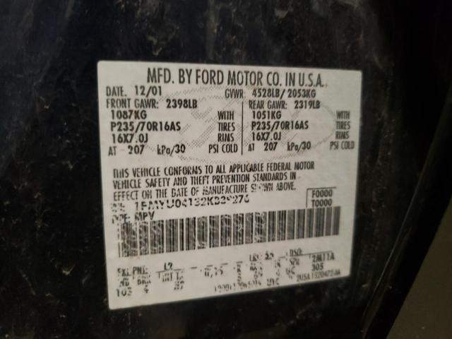 Photo 10 from auction – 2002 FORD ESCAPE XLT with VIN 1FMYU04132KB39276