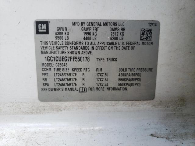 Photo 10 from auction – 2015 CHEVROLET SILVERADO with VIN 1GC1CUEG7FF550178