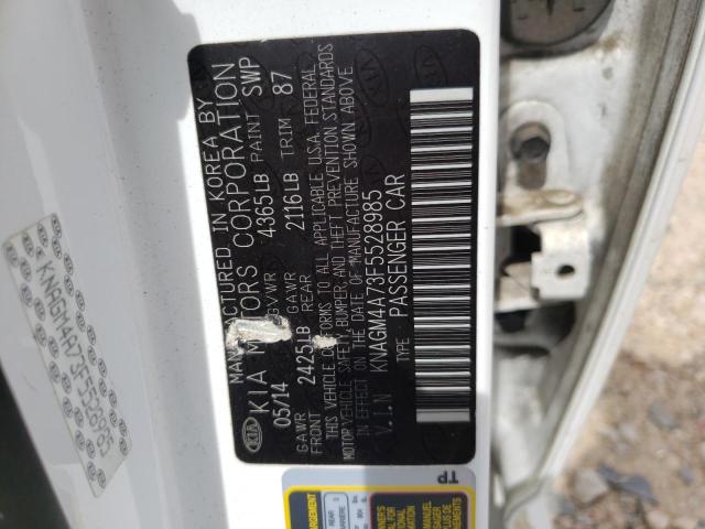 Photo 10 from auction – 2015 KIA OPTIMA LX with VIN KNAGM4A73F5528985