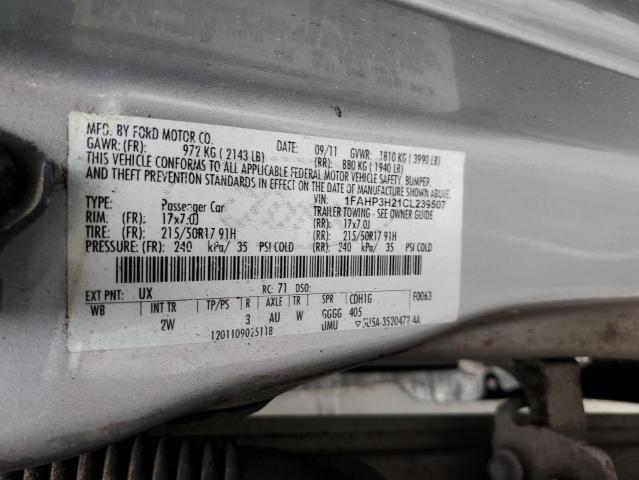 Photo 10 from auction – 2012 FORD FOCUS SEL with VIN 1FAHP3H21CL239507