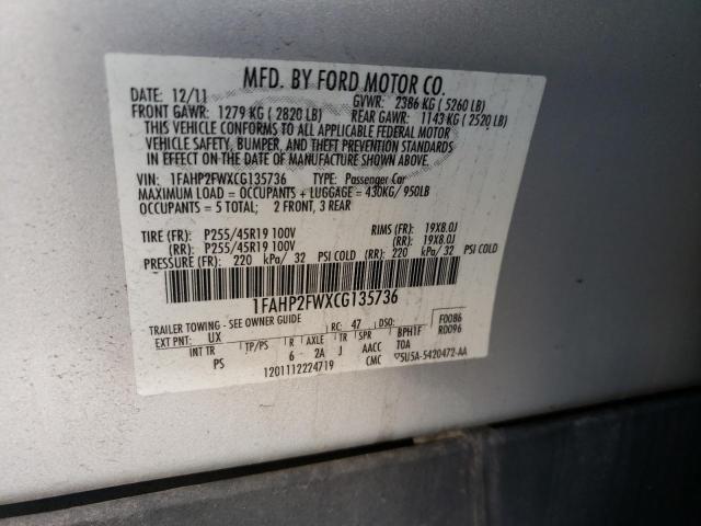 Фото 10 с аукциона – 2012 FORD TAURUS LIM с VIN 1FAHP2FWXCG135736