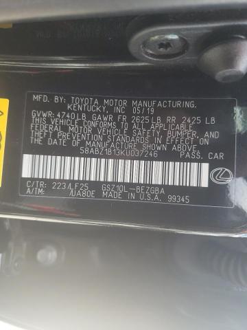 Photo 10 from auction – 2019 LEXUS ES 350 with VIN 58ABZ1B13KU037246