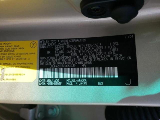 Photo 10 from auction – 2005 LEXUS RX 330 with VIN JTJHA31U650081139