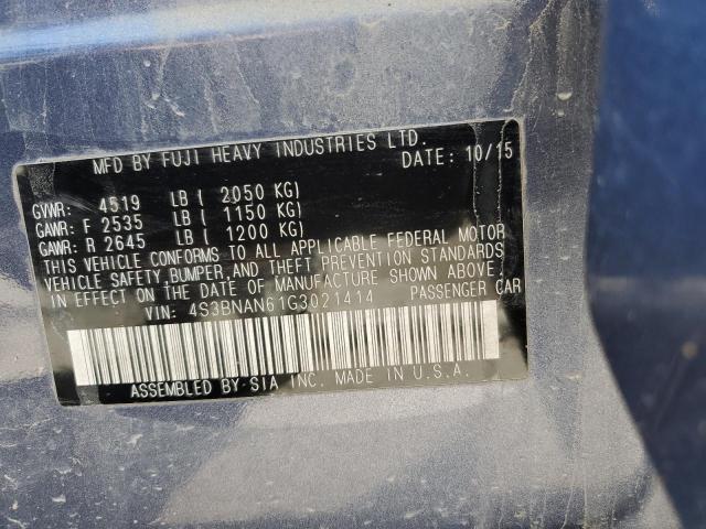 Photo 10 from auction – 2016 SUBARU LEGACY 2.5 with VIN 4S3BNAN61G3021414