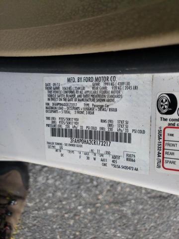 Photo 10 from auction – 2012 FORD FUSION SE with VIN 3FAHP0HA2CR173217
