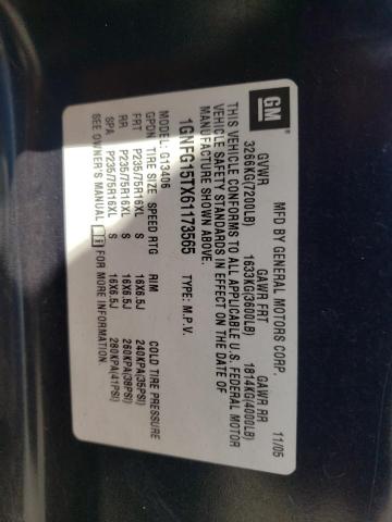 Photo 10 from auction – 2006 CHEVROLET EXPRESS G1 with VIN 1GNFG15TX61173565