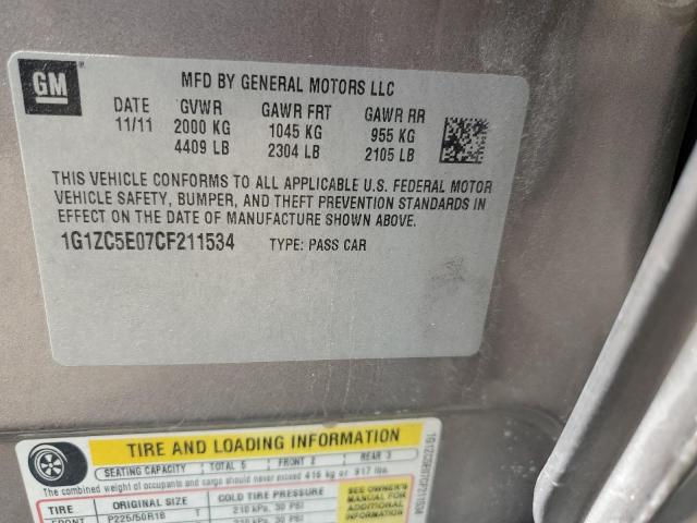 Photo 10 from auction – 2012 CHEVROLET MALIBU 1LT with VIN 1G1ZC5E07CF211534