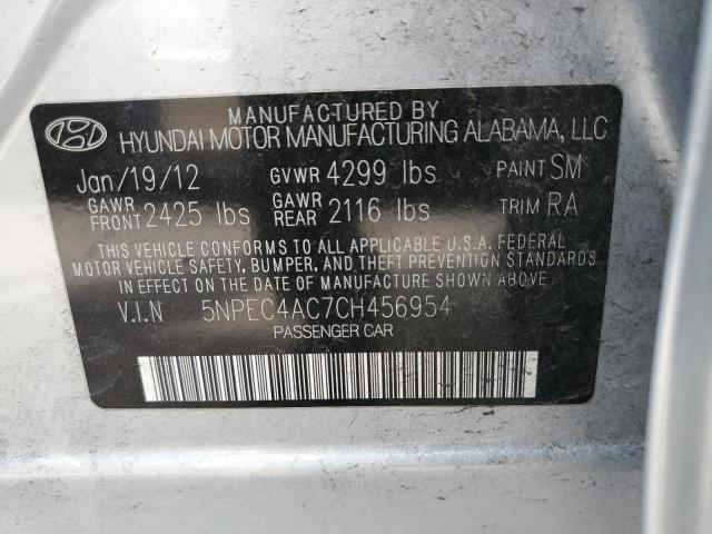 Photo 10 from auction – 2012 HYUNDAI SONATA SE with VIN 5NPEC4AC7CH456954