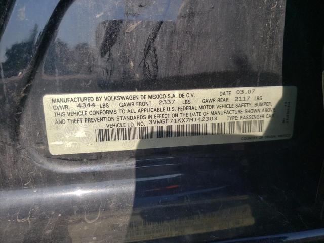 Photo 10 from auction – 2007 VOLKSWAGEN JETTA with VIN 3VWGF71KX7M142303