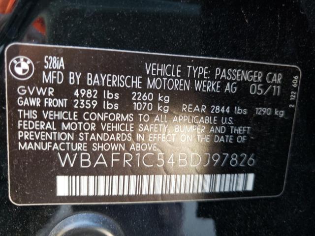 Photo 10 from auction – 2011 BMW 528 I with VIN WBAFR1C54BDJ97826
