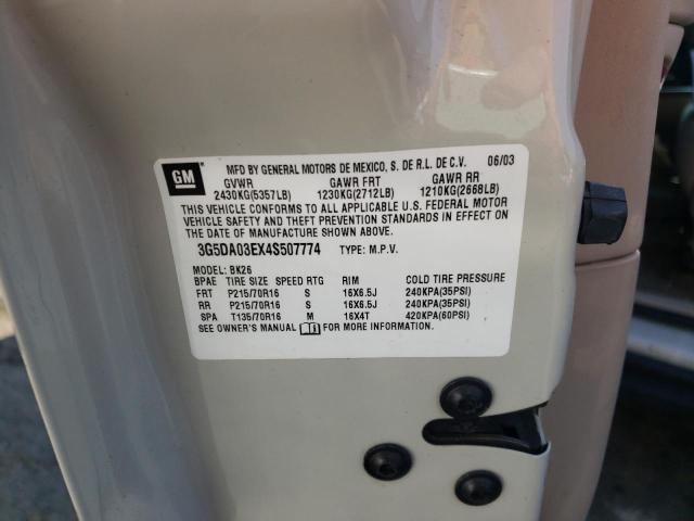 Photo 10 from auction – 2004 BUICK RENDEZVOUS with VIN 3G5DA03EX4S507774