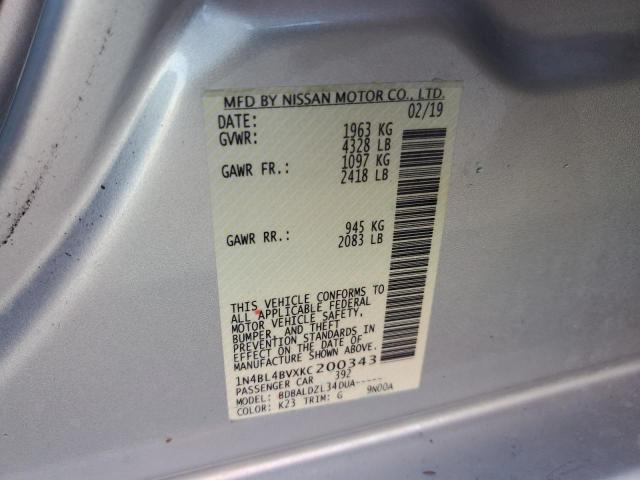 Photo 10 from auction – 2019 NISSAN ALTIMA with VIN 1N4BL4BVXKC200343