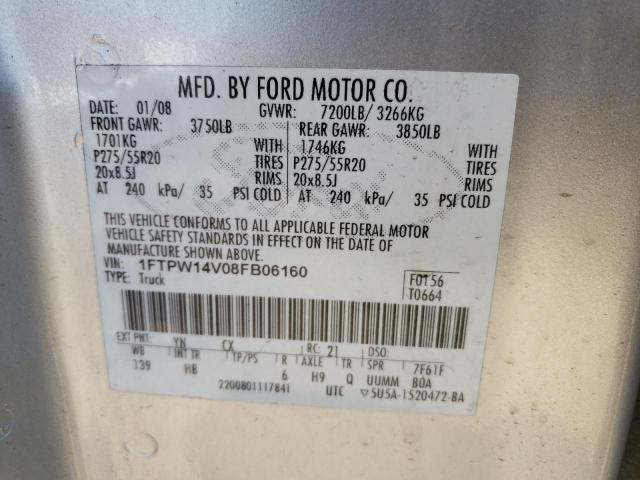 Photo 10 from auction – 2008 FORD F150 SUPER with VIN 1FTPW14V08FB06160