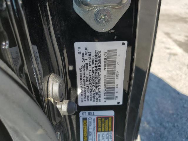 Photo 10 from auction – 2012 HONDA CIVIC LX with VIN 2HGFG3B5XCH505593